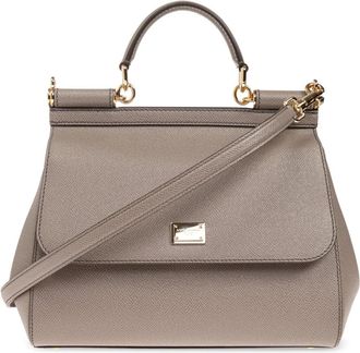 Dolce & Gabbana Large Sicily Handbag - Dames - Handtassen - Beige - ONE Size - Leer - Tassen