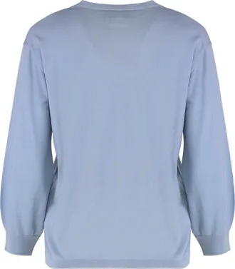 Max Mara Womens Sweater Amico Light Blue Virgin Wool