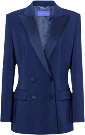 Alberta Ferretti Enver Satin Jacket - Dames - Blazers - Blauw - S - Satijn - Jassen