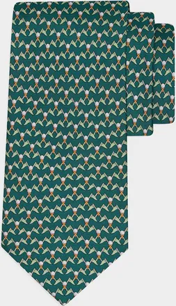 Ferragamo Men & apos;s Golf-Print Silk Tie