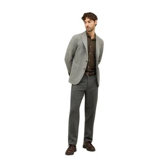 Boglioli Jassen, Heren, Grijs, 2Xl, Wol, Prince of Wales Soft Wool Cashmere blend K-Jacket