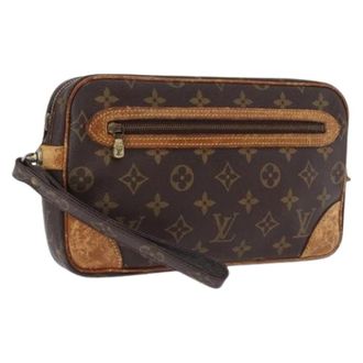 Louis Vuitton Pre-owned Vintage Monogram Clutch - Dames - Pre-owned - Bruin - Maat: ONE Size Leer