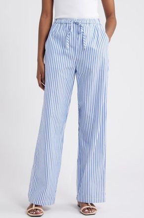 Rails Emmie Stripe Cotton Drawstring Pants in Mariner White Stripe at Nordstrom, Size X-Small