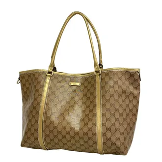 Gucci Brown Coated Canvas Tote Bag (Pre-Owned)