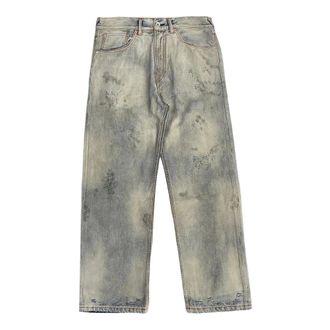 Evisu Ej Bleached Distressed 5P Jeans - male - Evisu - Straight Fit Jeans - Beige - S - Jeans
