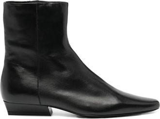 Staud 20mm Wally flat ankle boots - women - Leather/Leather/Leather - 37.5 - Black