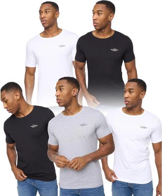 Crosshatch Heren Crosshatch 5-pack Basic Standaard T-shirts in Multi kleur