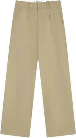 Olaf Hussein Tailored Broeken - Dames - Wijde Broeken - Beige - L - Leer - Broeken