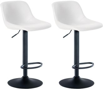 Clp Clp - Set De 2 Taburetes De Bar Loft Blanco Simil Cuero