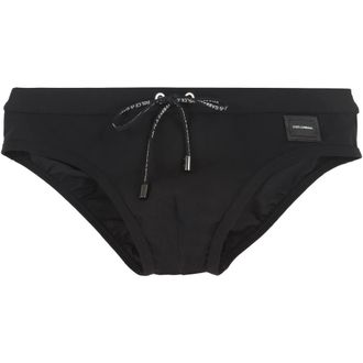 Dolce & Gabbana Beachwear, male, Black, Size: M Logo Swim Briefs