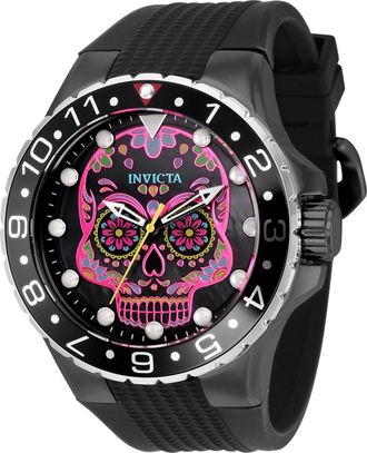 Invicta Aviator 36854 Herenhorloge - Quartz Uurwerk - Roestvrij Staal met Roze Wijzerplaat - 50 mm
