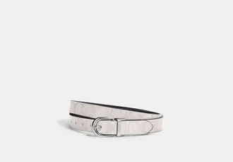 Coach Womens Classic Buckle Cut-To-Size Reversible Belt, 25 Mm in White | PVC