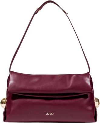 Liu Jo Tassen, Dames, Rood, ONE Size, Bordeaux Handtas met Automatische Knopen