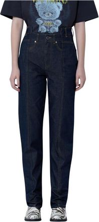 Ganni Slub Denim Fold Jeans - Dames - Jeans - Blauw - Maat: W27 Denim