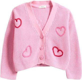 Next Kids Lovebug Embroiderd Cotton Cardigan in Pink at Nordstrom, Size 1.5-2Y