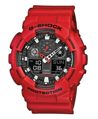 Casio G-shock Mens Red Watch GA-100B-4AER - One Size