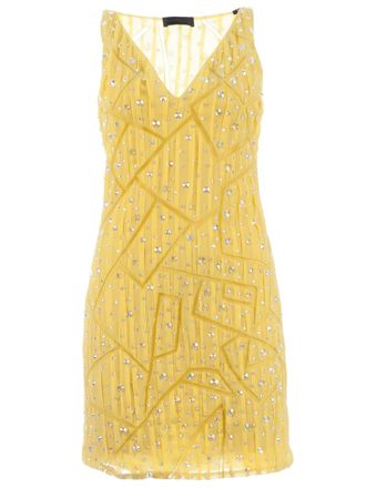 Cristiano Burani embellished shift dress - women - Silk - 40 - Yellow