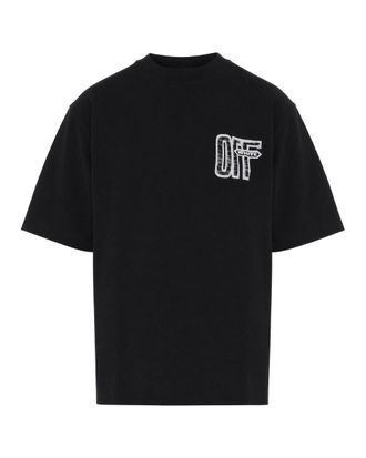 Off-white Black Cotton Printed Oversized T-Shirt