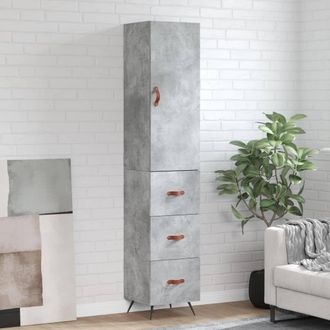 Berkfield Home Highboard Concrete Grey 34.5x34x180 cm Engineered Wood