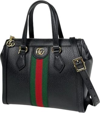 Gucci Pre-owned Leather gucci-bags - Dames - Vintage Handtas - Zwart - ONE Size - Vintage