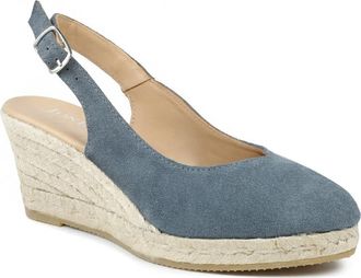 Jones Bootmaker Womens Raisa Leather Buckle Fasten Espadrilles - Navy - Size UK 8
