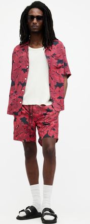 AllSaints Mens Polyamide Kaza Elasticated Waist Floral Swim Shorts, Size: XS