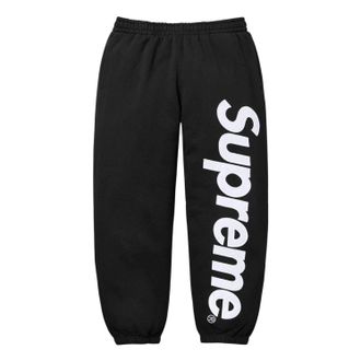 SUPREME Satin Appliqu&eacute; Sweatpant Black FW25P93-BLACK