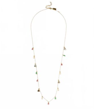 Native Gem Womens Multicolor Gemstone Necklace In Gold