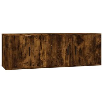 Berkfield Home 2 Piece TV Cabinet Set Smoked Oak Engineered Wood in Brown
