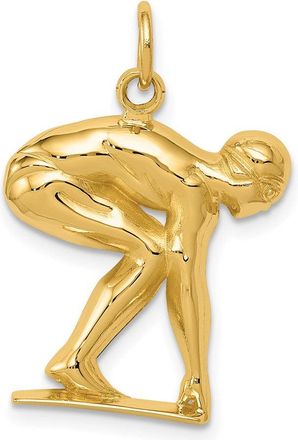 Diamond2Deal 14k Yellow Gold Swimmer Diver Charm