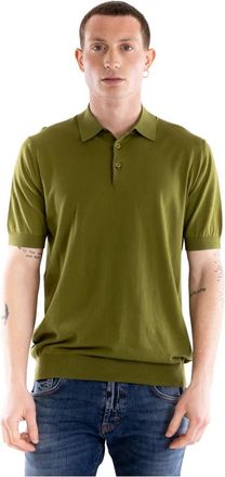 Paolo Pecora Polo Shirt - Heren - Ronde hals truien - Groen - M - Katoen - Truien & Vesten