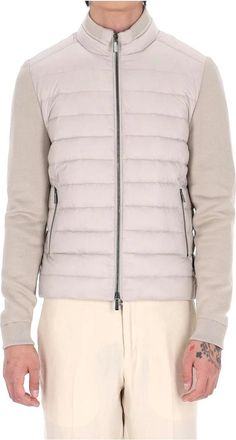 Moorer Piumino bomber con maniche in maglia mod. Cattaneo-S3r - Heren - Winterjassen - Beige - XL - Jassen