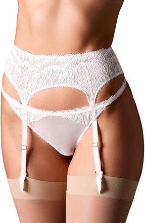 Journelle Loulou Lace Suspender Belt in Blanc at Nordstrom, Size X-Small