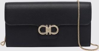 Ferragamo Borsa Wallet on Chain Gancini in pelle di vitello con tracolla amovibile