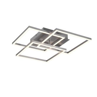 Reality Trio Lighting Led L&aacute;mpara De Techo 3 Cuadros Regulables Con Mando A Distancia Multifunci&oacute;n 28w 2700-6000k N&iacute;quel Mate R62883107