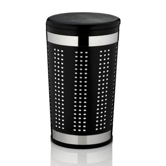 KELA Cesto De Ropa Kela Sevilla, Di&aacute;metro 35x60,5 Cm, Negro
