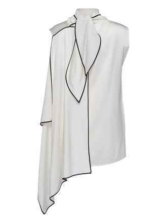 Stella McCartney Blusa asimmetrica a collo alto - Bianco