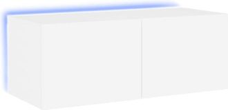 vidaXL TV Wall Cabinet with LED Lights White 80x35x31 cm vidaXL