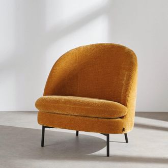 Maisons du monde Sill&oacute;n de tejido texturizado ocre