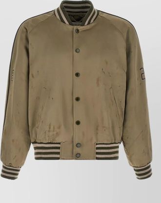 Golden Goose journey bomber jacket ribbed cuffs striped trim