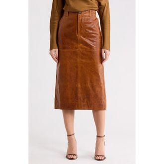 A.L.C. Mabel Leather Skirt in Whiskey at Nordstrom Rack, Size 4