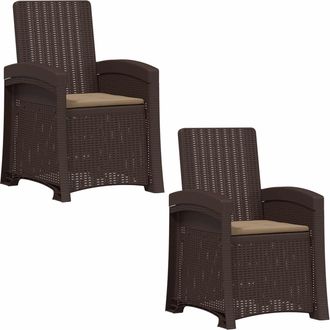 vidaXL Sill&oacute;n De Jard&iacute;n Reclinable Imitaci&oacute;n Rat&aacute;n 2 Uds. Pp Vidaxl