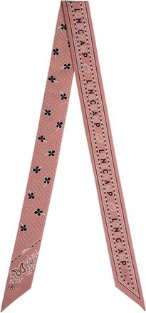 Longchamp Pink Scarf With Paisley Motif And Floral Print In Silk Woman