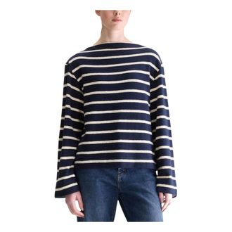 Bellerose Camiseta de manga larga a rayas - Tops - Mujer - Azul - M