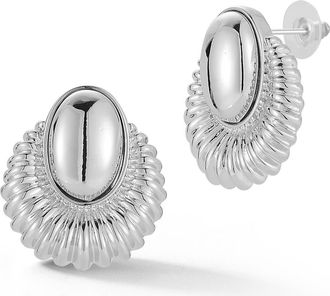 Glaze Jewelry Oval Halo Stud Earrings in Silver at Nordstrom Rack