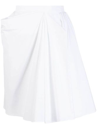 Alexander McQueen draped cotton miniskirt - women - Cotton - 38 - White