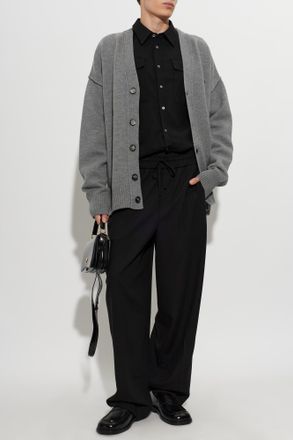 Ami Wool Shirt With Pockets, Mens, Black