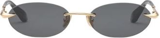 Roberto Cavalli Ovale Randloze Zonnebril - Dames - Zonnebrillen - Geel - ONE Size - Accessoires