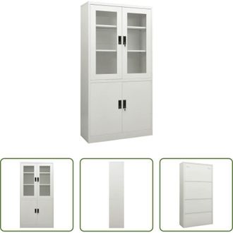 vidaXL vidaXL Armadio in acciaio - Armadio per Ufficio Grigio Chiaro 90x40x180 cm in Acciaio