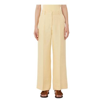 Max Mara Wide Trousers, female, Yellow, Size: S Malizia Wide Trousers